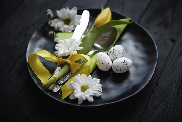 Framed Print : Easter Spring Table Print with Yellow Tulip and Eggs Framed Print : Easter Spring Table Print with Yellow Tulip and Eggs