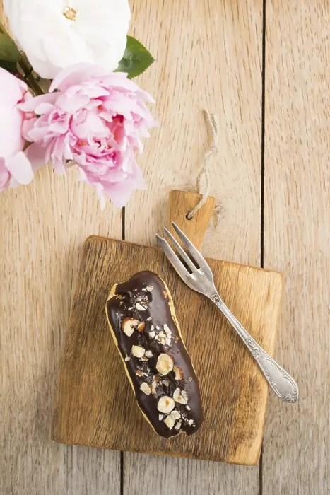 Framed Print : Eclair with Chocolate Ganache Print Framed Print : Eclair with Chocolate Ganache Print