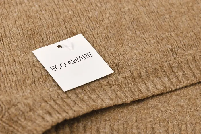 Framed Print : Eco Aware Label Print on Environmental Friendly Pullover Framed Print : Eco Aware Label Print on Environmental Friendly Pullover