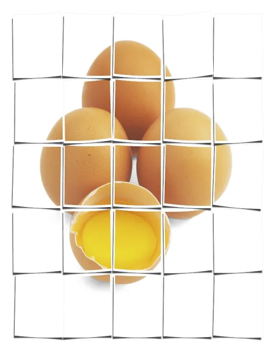 Framed Print : Four Eggs Print - Isolated on White Background Framed Print : Four Eggs Print - Isolated on White Background