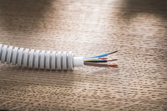 Framed Print : Electric Cable in Corrugated Pipe Print Framed Print : Electric Cable in Corrugated Pipe Print