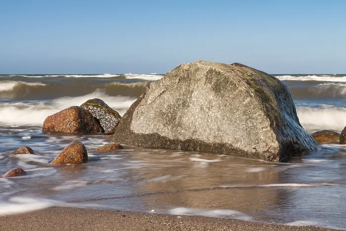 Framed Print : Erratic Blocks on the Baltic Coast Print Framed Print : Erratic Blocks on the Baltic Coast Print
