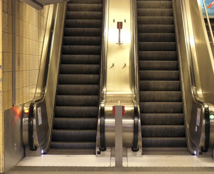 Framed Print : Escalator Print in Modern Shopping Mall Framed Print : Escalator Print in Modern Shopping Mall
