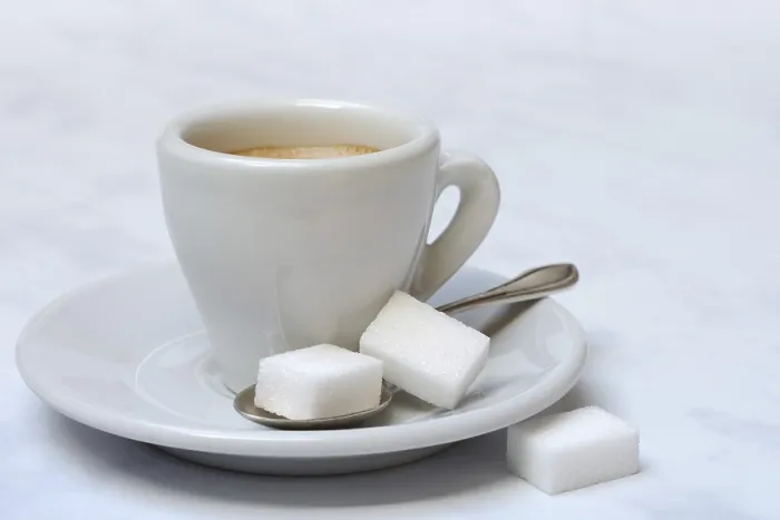 Framed Print : Espresso Cup with Sugar Cube Print Framed Print : Espresso Cup with Sugar Cube Print