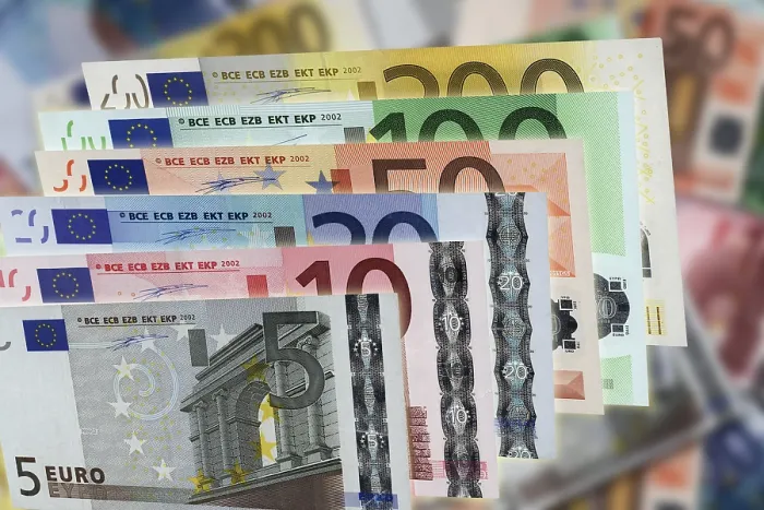 Framed Print : Euro Notes Print Featuring Official Currency Designs Framed Print : Euro Notes Print Featuring Official Currency Designs