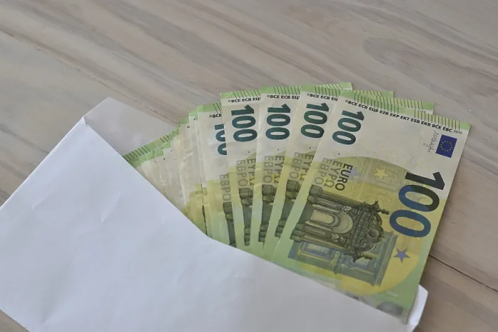Framed Print : Euro Notes in an Envelope Print Framed Print : Euro Notes in an Envelope Print