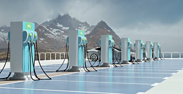 Framed Print : 3D EV Charging Point Print on Parking Space Framed Print : 3D EV Charging Point Print on Parking Space