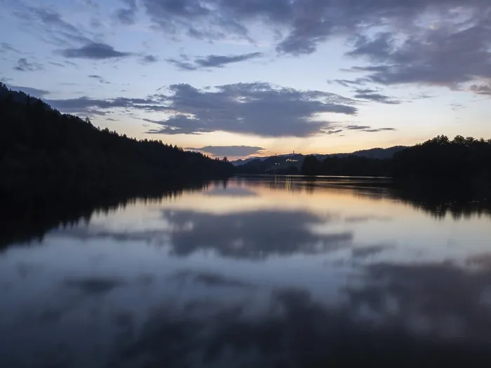 Framed Print : Evening atmosphere after sunset, Rauschelesee Print Framed Print : Evening atmosphere after sunset, Rauschelesee Print