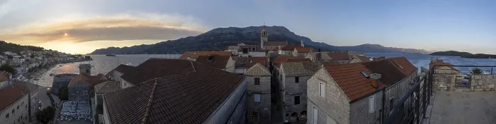 Framed Print : Evening Mood Print of Korcula Old Town at Sunset Framed Print : Evening Mood Print of Korcula Old Town at Sunset