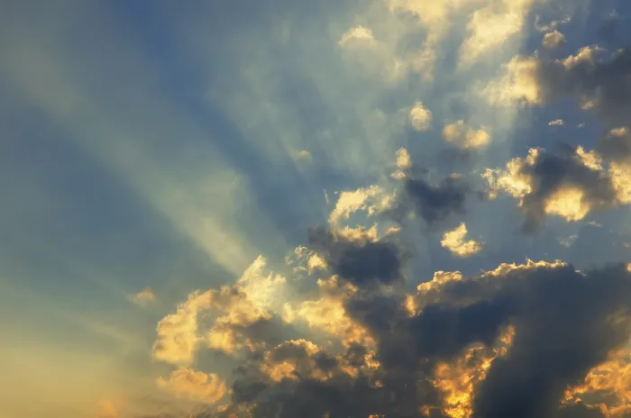 Framed Print : Evening Sky Print - Sun Rays Breaking Through Clouds Framed Print : Evening Sky Print - Sun Rays Breaking Through Clouds