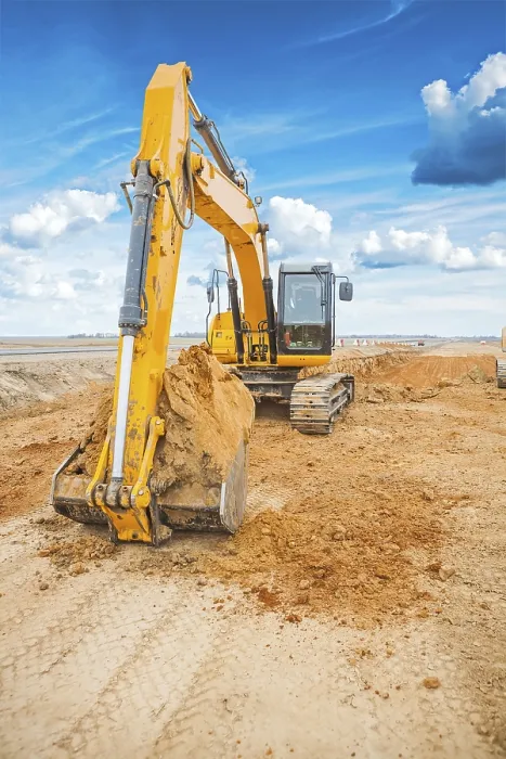 Framed Print : Construction Site Excavator Print Framed Print : Construction Site Excavator Print