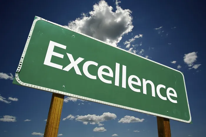 Framed Print : Excellence Road Sign Print with Dramatic Clouds Framed Print : Excellence Road Sign Print with Dramatic Clouds