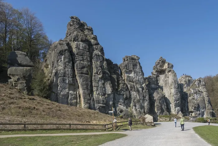 Framed Print : Print of Externsteine Sandstone Formation in Germany Framed Print : Print of Externsteine Sandstone Formation in Germany