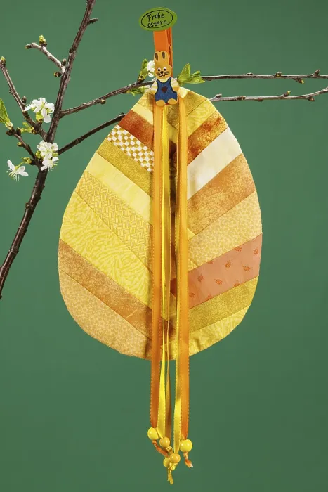 Framed Print : Fabric Easter Egg Print with Cherry Branch Motif Framed Print : Fabric Easter Egg Print with Cherry Branch Motif
