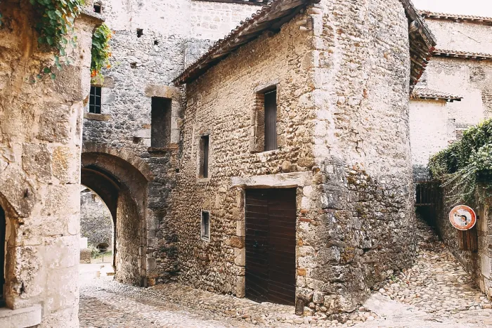 Framed Print : Perouges, France - Facade of Old Stone Buildings Print Framed Print : Perouges, France - Facade of Old Stone Buildings Print