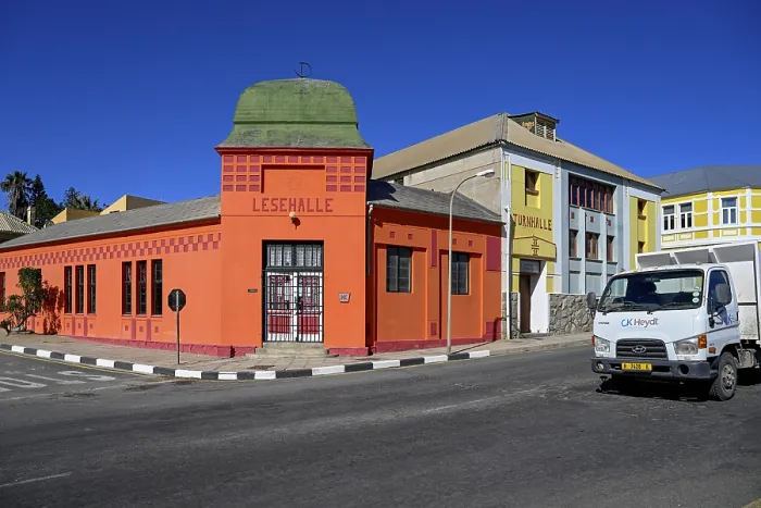 Framed Print : Facade of the former reading hall, Lüderitz, Namibia Print