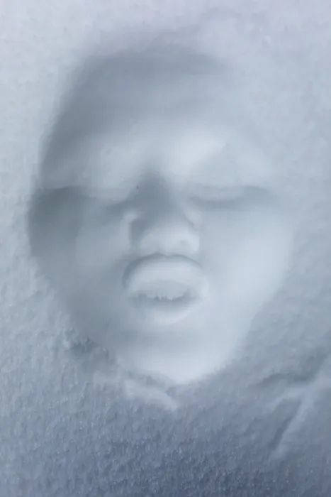 Framed Print : Face in the Snow Print, Germany Framed Print : Face in the Snow Print, Germany