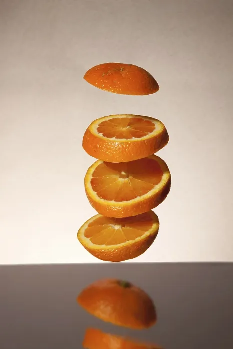 Framed Print : Falling Orange Slices Print