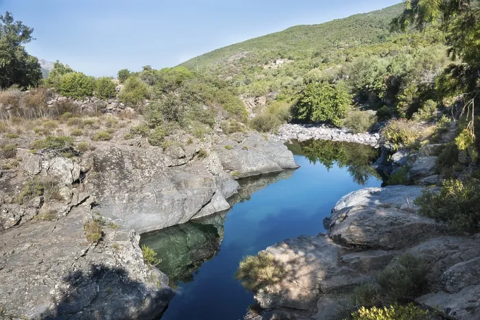 Framed Print : Fango River Print: Tuarelli Landscape, Corsica, France Framed Print : Fango River Print: Tuarelli Landscape, Corsica, France