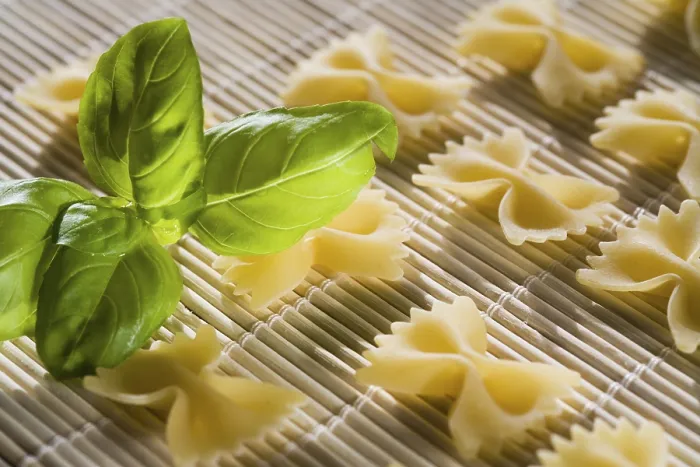 Framed Print : Farfalle and Basil Print Framed Print : Farfalle and Basil Print