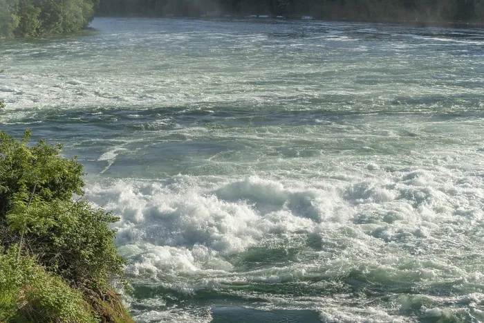 Framed Print : Fast currents in Rhine Falls in spring Print Framed Print : Fast currents in Rhine Falls in spring Print