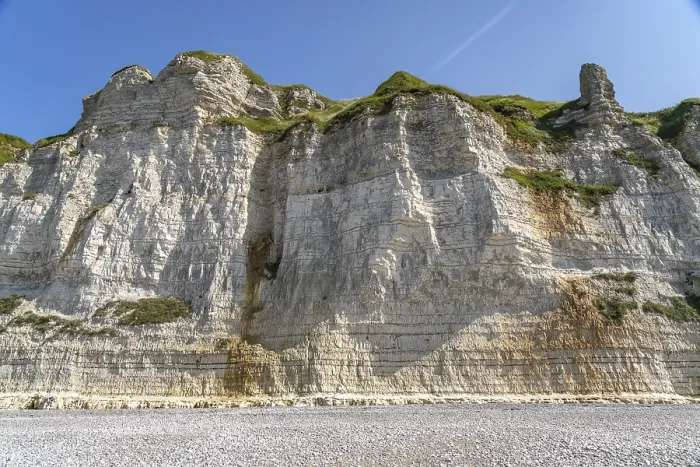 Framed Print : Fecamp Chalk Cliffs Print, Normandy, France