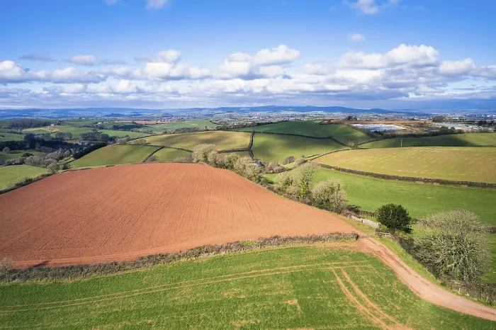 Framed Print : Devon Spring Landscape Print from a Drone