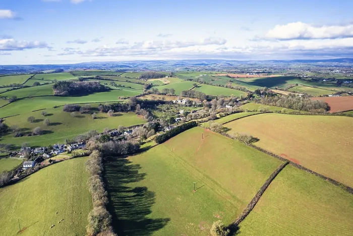 Framed Print : Devon Spring Landscape Print from a Drone Framed Print : Devon Spring Landscape Print from a Drone