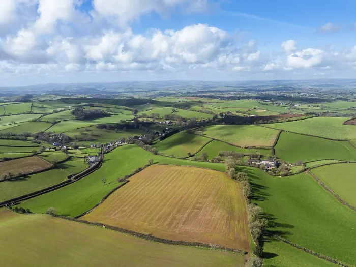 Framed Print : Devon Fields and Farms Drone Print, England UK Framed Print : Devon Fields and Farms Drone Print, England UK