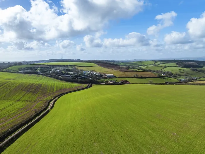 Framed Print : Devon Fields and Farms Drone Print, England Framed Print : Devon Fields and Farms Drone Print, England