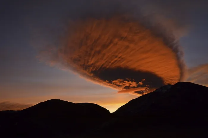 Framed Print : Fiery Red Clouds Over Andes Print Framed Print : Fiery Red Clouds Over Andes Print