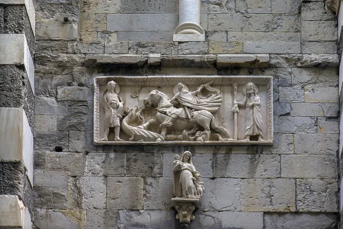 Framed Print : Figurative Representation of St George Print, Genoa Cathedral Framed Print : Figurative Representation of St George Print, Genoa Cathedral