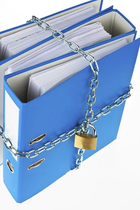 Framed Print : Locked File Folder Print - Data Protection Framed Print : Locked File Folder Print - Data Protection
