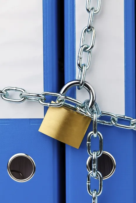 Framed Print : Data Protection Print - Locked File Folder Framed Print : Data Protection Print - Locked File Folder