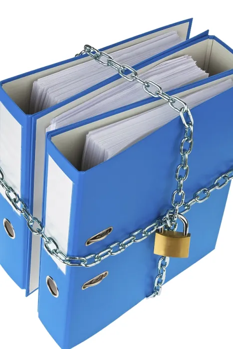 Framed Print : Data Protection Print - Locked File Folder Framed Print : Data Protection Print - Locked File Folder