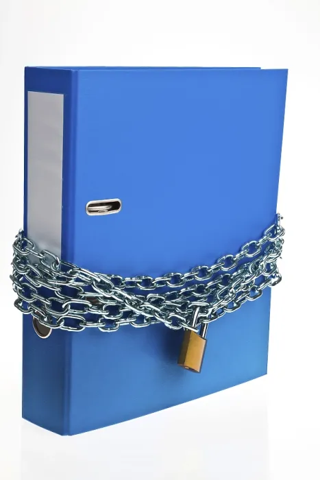 Framed Print : Data Protection Print - Locked File Folder Framed Print : Data Protection Print - Locked File Folder