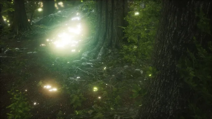 Framed Print : Firefly in Flight Print - Green Forest Scene Framed Print : Firefly in Flight Print - Green Forest Scene