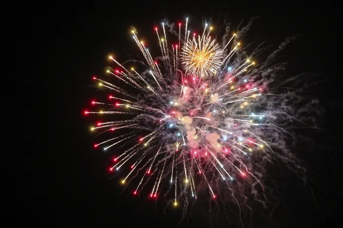 Framed Print : Fireworks Print - Vibrant Night Sky Display Framed Print : Fireworks Print - Vibrant Night Sky Display