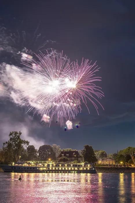 Framed Print : Fireworks on the Rhine Print Framed Print : Fireworks on the Rhine Print