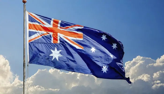 Framed Print : Australia Flag Print - Blue Sky Framed Print : Australia Flag Print - Blue Sky
