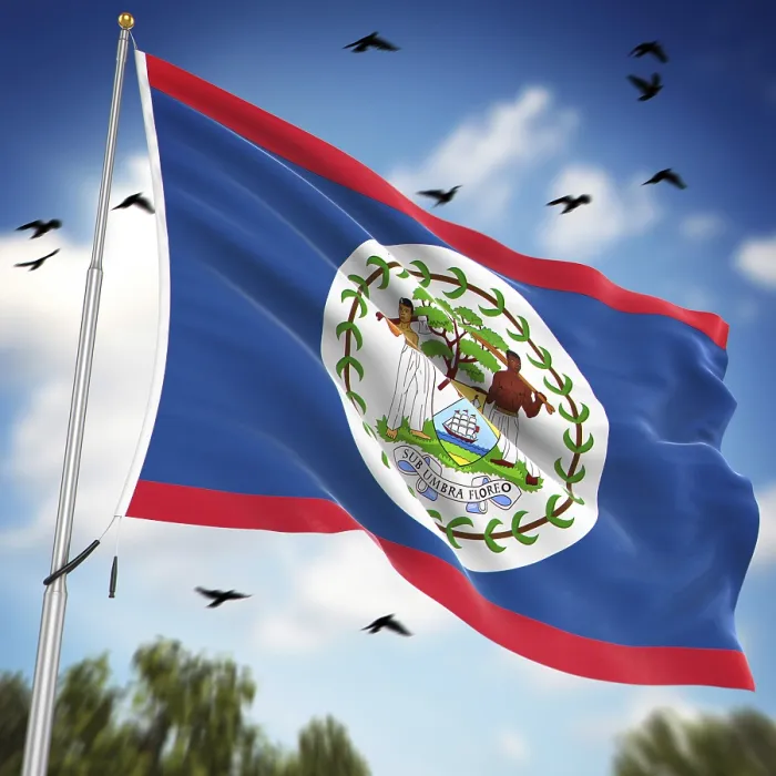Framed Print : Computer Generated 3D Rendered Print of the Flag of Belize