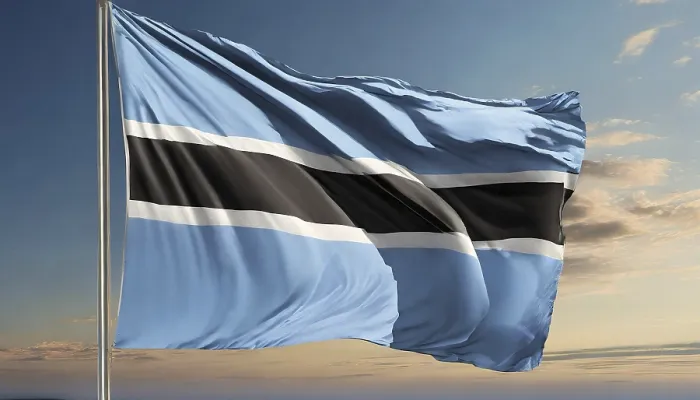 Framed Print : Botswana Flag Print - Blue Sky Framed Print : Botswana Flag Print - Blue Sky
