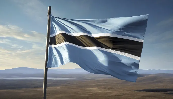 Framed Print : Botswana Flag Print - Blue Sky Framed Print : Botswana Flag Print - Blue Sky