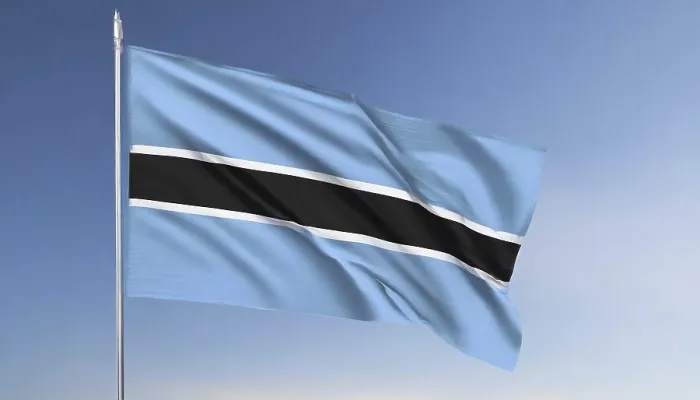 Framed Print : The Flag of Botswana Print Framed Print : The Flag of Botswana Print