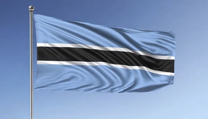 Framed Print : Botswana Flag Print - Blue Sky Framed Print : Botswana Flag Print - Blue Sky