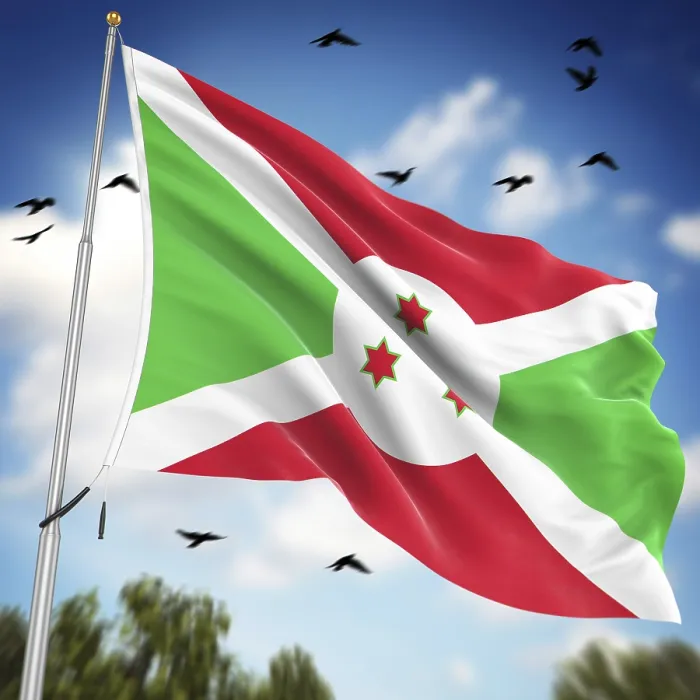Framed Print : 3D Rendered Print of the Flag of Burundi Framed Print : 3D Rendered Print of the Flag of Burundi