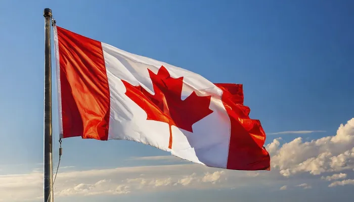 Framed Print : Canada Flag Print - Blue Sky Framed Print : Canada Flag Print - Blue Sky