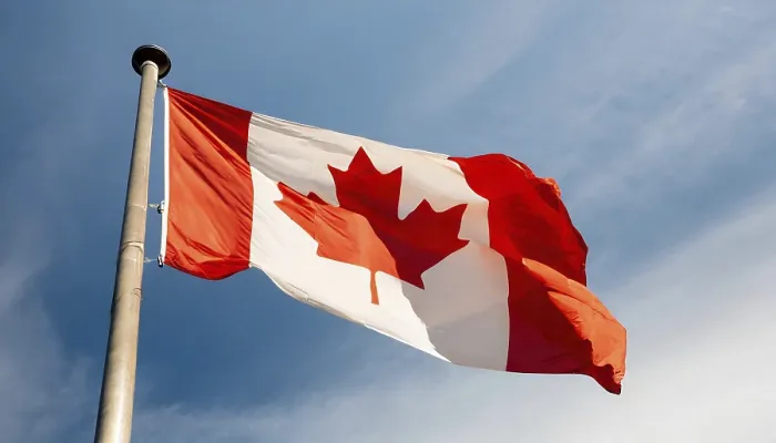 Framed Print : The Flag of Canada Print: A Blue Sky Background Framed Print : The Flag of Canada Print: A Blue Sky Background