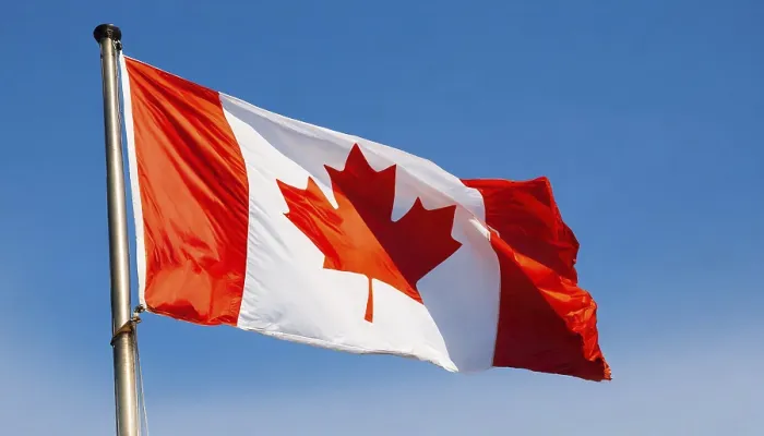 Framed Print : Canada Flag Print: Blue Sky Background Framed Print : Canada Flag Print: Blue Sky Background