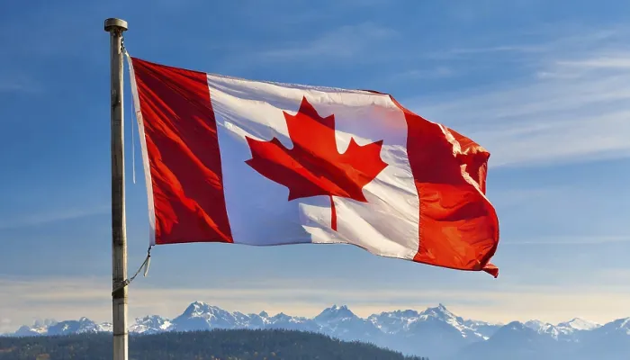 Framed Print : The Flag of Canada Print: A Blue Sky Background Framed Print : The Flag of Canada Print: A Blue Sky Background